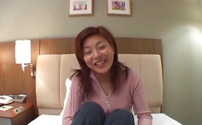 Dishy nipponese cutie Ayu Mayumi a opens her legs wide so she can push her ass on a prick